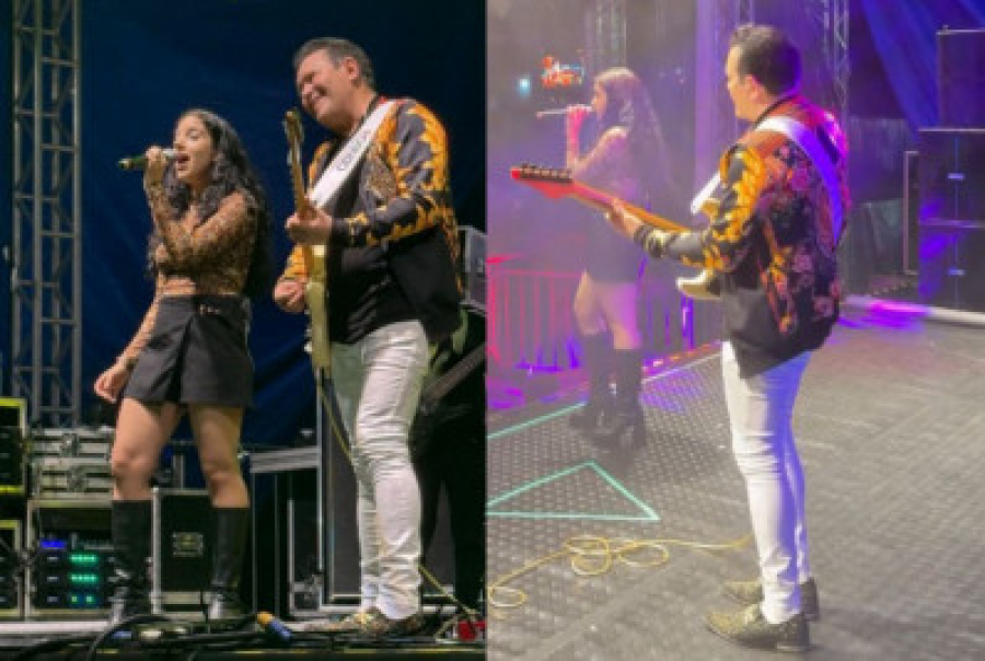 Filha de Joelma e Ximbinha estreia na banda do pai durante turnê junina