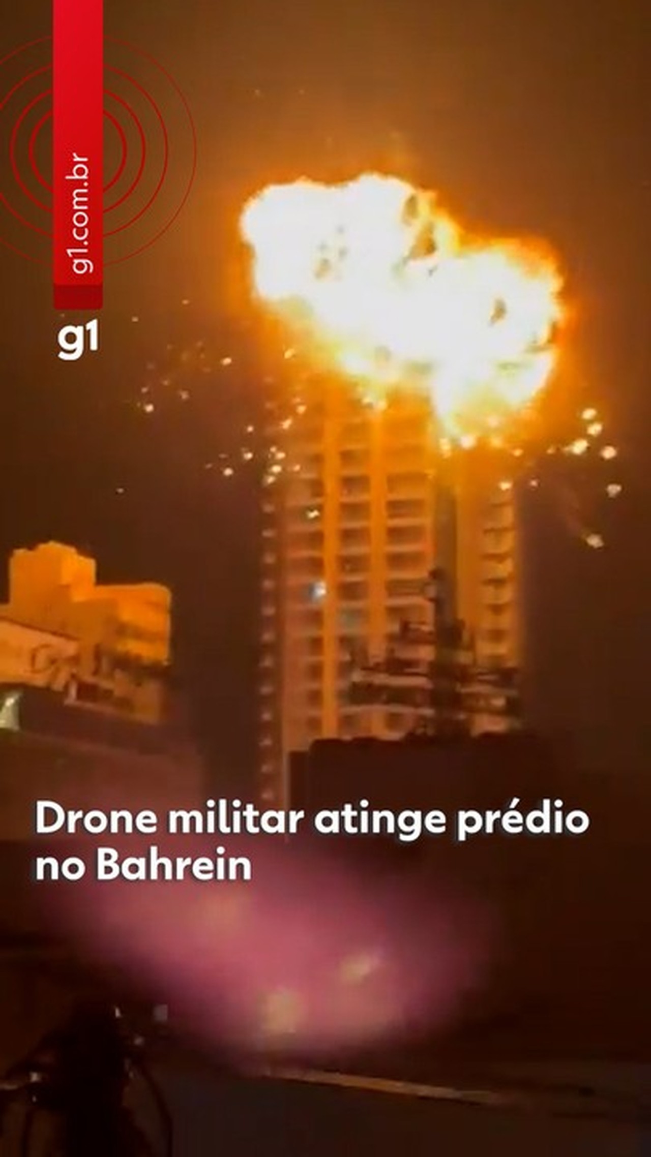 VÍDEO: Drone militar atinge prédio residencial no Bahrein e explode