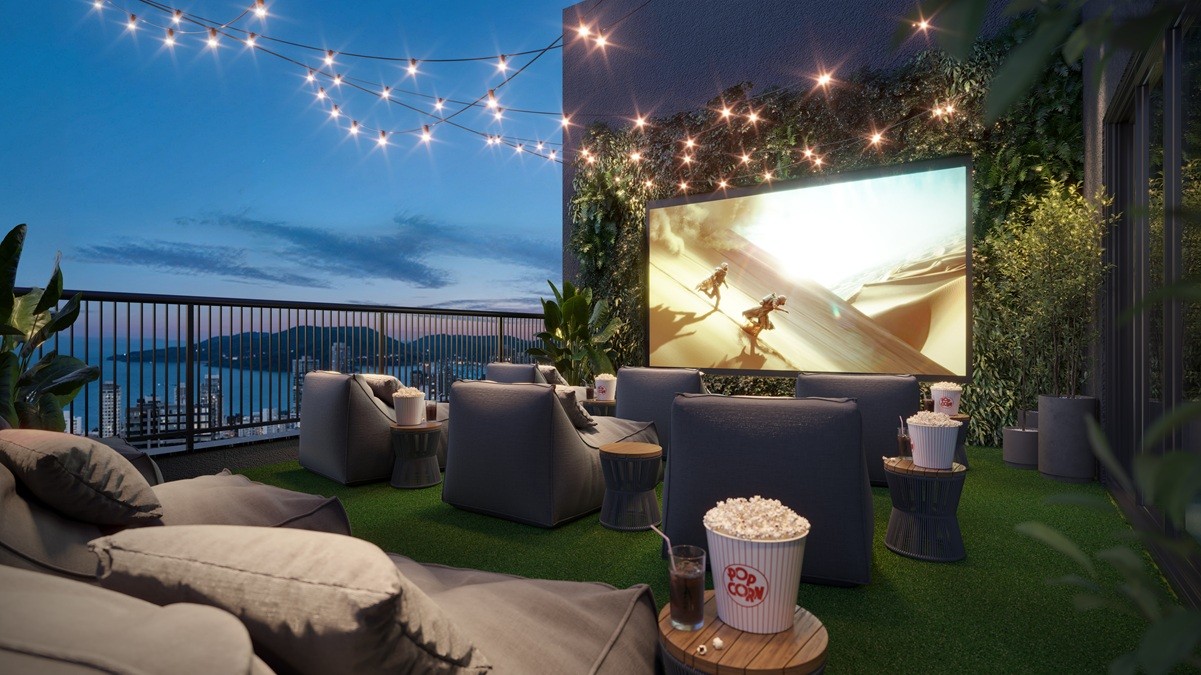 Cinema a 100 metros de altura? Tela de mais de 150 polegadas a céu aberto é planejada para prédio no litoral de SC